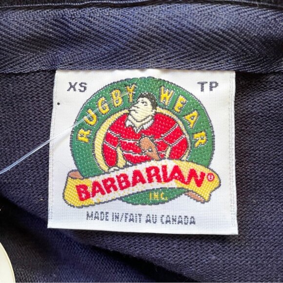 Barbarian Yellow / Blue Striped Hooded Rugby Jersey - XS, unisex fits oversized! - Picture 9 of 13